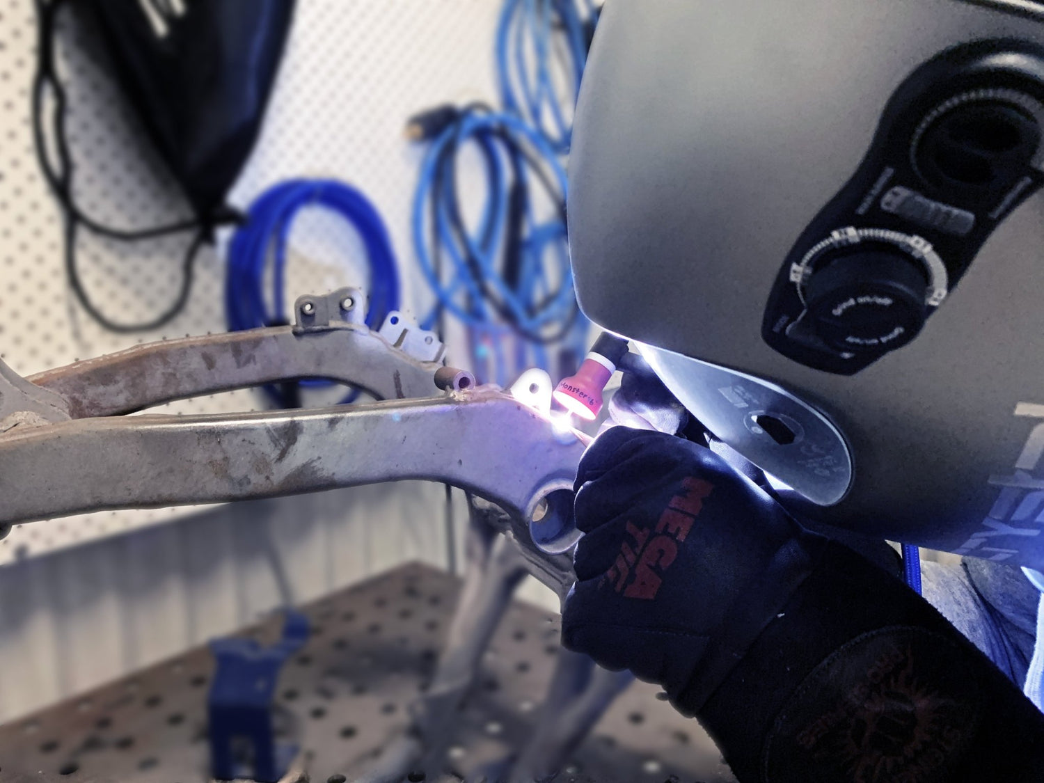 TIG welding motorcycle frame